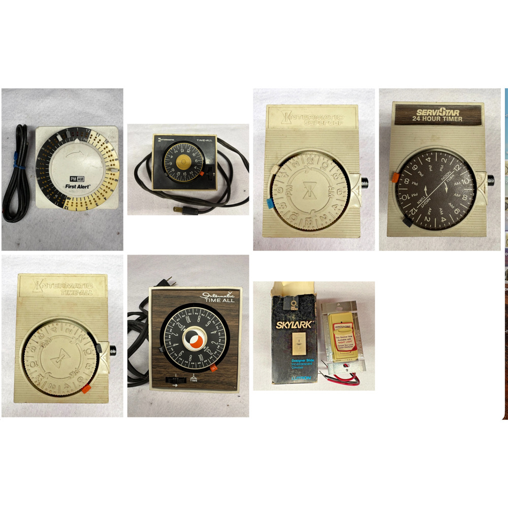 Intermatic And Servistar Vintage Plug In Timer Lot Of 6 Plus Lutron Untested